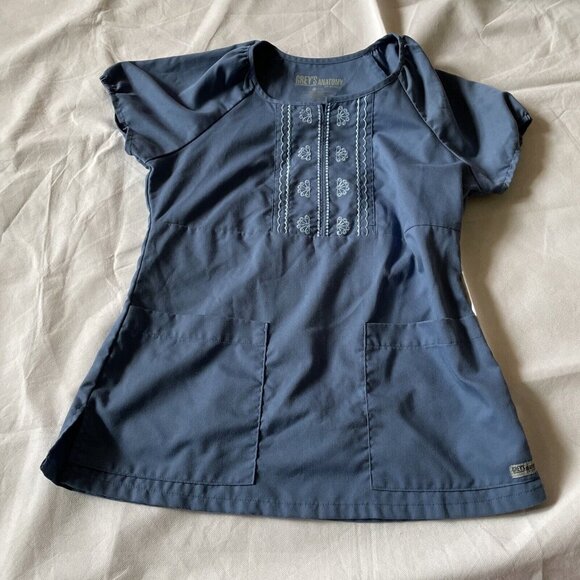 Scrub Tops Greys Anatomy Carharrt Sz XS Medical School Gray Luxe Lot of 5 Nurse - Picture 10 of 12
